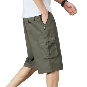 Nouveaux shorts cargo décontractés en coton pour hommes avec plusieurs poches