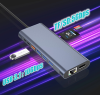 Hub USB-C 14 ports avec double sortie HD 4K60Hz, RJ45 1000Mbps, USB3.2 10Gbps, station d'accueil 14 en 1