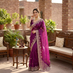 Alta calidad Banarasi seda suave Saree indio último diseño para el desgaste del banquete de boda precio al por mayor del fabricante - Product Image 1