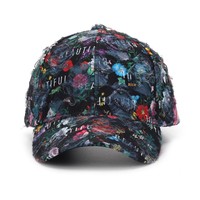 Casquette de baseball 6 panneaux unisexe en polyester à imprimé floral ethnique, respirante, imperméable, anti-UV, pour toutes les saisons, sportive et quotidienne