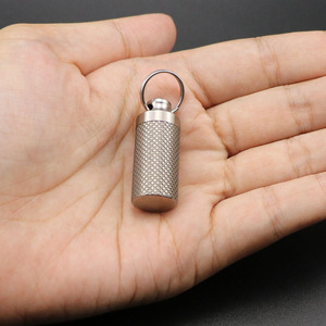Aluminum Alloy Mini <b>Pill</b> Storage <b>Case</b> With Screw Cap Waterproof Sealed Portable <b>For</b> Elderly Medication Carrying Tube - Product Image 4