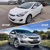 Phares LED VLAND Demon Eyes compatibles avec Hyundai Elantra 2012-2015 Coupé 2013 2014, ampoules D2H/D2S (non incluses)