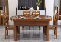 Massivholz Ovaler Esstisch Chinesischer Stil Modernes Minimalistisches Design Ausziehbar Klappbar Wohnmöbel Geeignet für Kleine Wohnungen