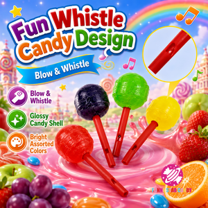 Wholesale OEM Custom Bubble Gum Filled <strong>Lollipop</strong> <strong>with</strong> <strong>Whistle</strong> Jar Pack <strong>Fruit</strong> Flavor Ball Shaped <strong>Hard</strong> <strong>Candy</strong> for Kids - Product Image 3
