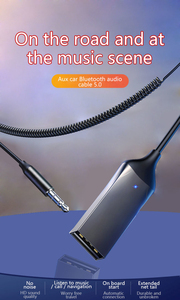<span class=keywords><strong>Bluetooth</strong></span> 5,0 Aux адаптер беспроводной автомобильный <span class=keywords><strong>Bluetooth</strong></span>-приемник Комплекты USB на 3,5 мм разъем Музыкальный Микрофон Handsfree пружинный аудио кабель динамик - Product Image 2