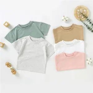 Custom O Neck Organic Cotton Short Sleeve Summer Oversized Baby Blank T-shirts