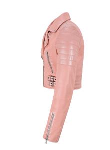 Chaleco de Mujer Acolchado de Cuero Nappa Rosa Bebé 100% Genuino Personalizado, Estilo Acolchado, Marca Personalizada, Etiqueta Privada, OEM, Venta al Por Mayor - Product Image 3