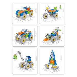 Kit de jeu de construction 6-en-1 pour enfants, 209 pièces, avec perceuse, vis et écrous, jouets éducatifs STEAM, véhicule à assembler soi-même, camion - Product Image 5