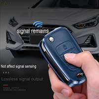 Étui de protection de clé de voiture en aluminium à rabat pour Hyundai I20 I30 Elantra Azera Veracruz Veloster Kia Rio K7 K5 Sportage Sorento accessoires