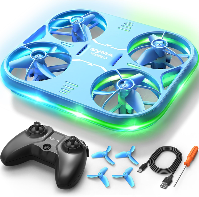 SYMA X880 Mini Drone LED Lights Stunt Quadcopter 3D Flip Altitude Hold Headless Mode Kids' Perfect Helicopter Toy Full Drone