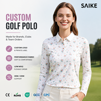 Camiseta de Golf para Mujer, Jersey Estampado, Poliéster y Elastano, Tejido Transpirable y Elástico, Manga Larga, Ropa Deportiva para Dama, Fabricante