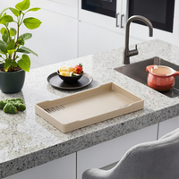 Plateau de service rectangle en mélamine, incassable, meilleure vente