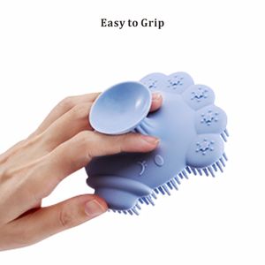 Brosse douce confortable pour le soin du cuir chevelu avec ventouse bébé douche lavage cheveux brosse en silicone souple - Product Image 4