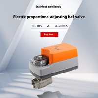 Vanne à boisseau sphérique à commande proportionnelle électrique en acier inoxydable 0-10V/4-20mA Micro vanne de régulation électrique pour l'eau DC24V/AC220V