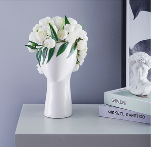 Tête humaine moderne créative nouveau <span class=keywords><strong>support</strong></span> <span class=keywords><strong>de</strong></span> fleur <span class=keywords><strong>de</strong></span> mode pour la décoration intérieure <span class=keywords><strong>de</strong></span> la maison décorative Vase en céramique - Product Image 3