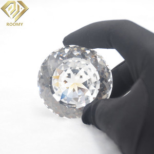 Gemme Decorative, Regalo Speciale, Corindone Sintetico 5A, Zaffiro Bianco Trasparente 30mm 50mm, Pietra Preziosa Rotonda di Grandi Dimensioni - Product Image 4