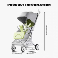 Fournisseur direct d'usine SHUANGXING SX-KBM9, poussette compacte et légère en alliage d'aluminium, système de voyage pour bébé, noir/gris, facile