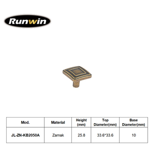 Modern Yellow Bronze Zinc Alloy <strong>Square</strong> Cabinet <strong>Knob</strong> Easy Installation OEM Factory High Quality Dresser Kitchen <strong>Drawer</strong> Bedroom - Product Image 2