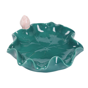 Repose-pinceau de calligraphie en céramique, pierre à encre en forme de lotus, décoration de bureau, style traditionnel, fournitures de bureau - Product Image 5