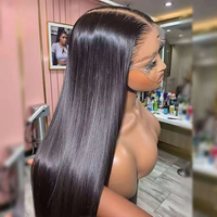 Perruque Lace Front en Cheveux Naturels pour Cheveux Fins et Alopécie, Sans Colle, Dentelle HD 13x4, Pré-Pluckée avec Baby Hair, pour Femmes Noires