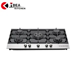 China Gas stove manufacturers 5 burner gas stove LPG/NG kitchen cooker stainless steel 5 burner Household Gas Cooker