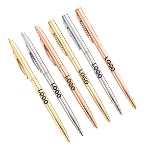Stylo à bille publicitaire de luxe en or rose promotionnel stylos en métal impression personnalisée gravée <span class=keywords><strong>au</strong></span> laser logo de marque stylo à bille en métal - Product Image 2