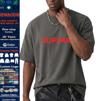 T-shirt pour homme personnalisé en coton Supima 100% 150GSM, manches courtes, léger, respirant, surdimensionné, uni, de haute qualité, streetwear pour homme