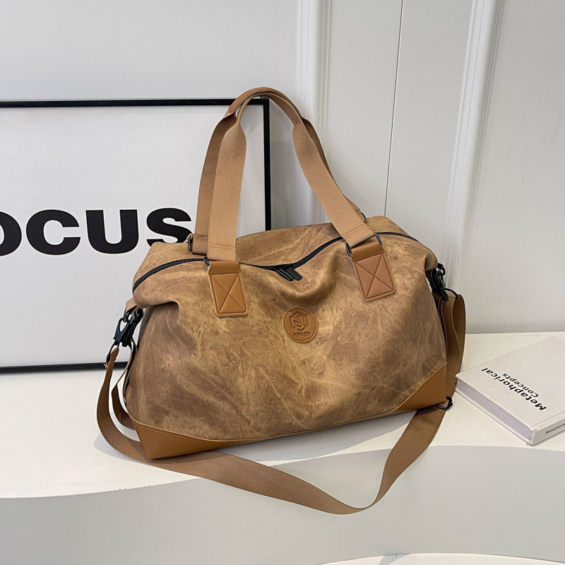 Women's Large Capacity Waterproof PU Leather Sports Travel Bag Handheld Fashionable Yoga Luggage for Short Trips Cross-Border