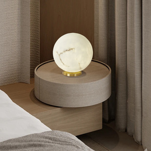 Faux Marble Table <b>Lamp</b> Led <b>Touch</b> Control 25x28 Cm Simple Design For <b>Bedside</b> Use - Product Image 3