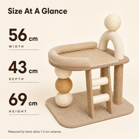 Arbre à chat compact en sisal avec échelle, lit intégré et griffoir, idéal pour chats d'intérieur