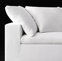 Canapé modulaire Cube Cloud artisanal avec rembourrage en duvet de plumes doux et support en mousse de qualité supérieure, recouvert d'un tissu.