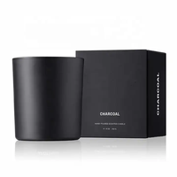 Vente chaude 8oz noir mat luxe parfumé parfum pots de bougie bocaux en verre pour la fabrication de bougies avec couvercle et boîte d'emballage unique
