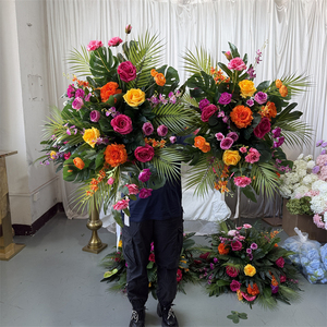 IFG Ventes Flash Guirlande Florale Artificielle Rose Vif <span class=keywords><strong>Orange</strong></span> Verdure Tropicale pour Décoration de Mariage et Fêtes - Product Image 2