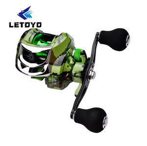 Carrete de Pesca LETOYO Metálico 18+1BB, Arrastre Máximo de 7-10 kg, Relación de Engranajes 7.2:1, Carrete de Baitcasting con Camuflaje Verde, Carrete de Pesca Lews - Product Image 1