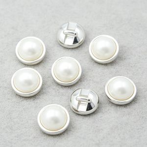 Boutons à tige en fausses perles crème blanches en forme de demi-boule, 16L, pour chemises et robes, cousus à la main - Product Image 5