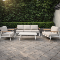 Ensemble de canapés de patio en aluminium pour véranda, résistant aux intempéries, pour usage extérieur, 7 pièces
