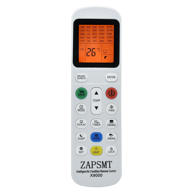 Midea Haier for York Other Household Use Solar Air Conditioner X9000 Zapsmt Remote Controls Quick Pairing Input Manual Plastic