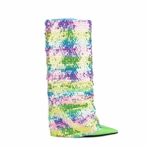 <span class=keywords><strong>Bottes</strong></span> à talons compensés à paillettes colorées pour femmes, <span class=keywords><strong>bottes</strong></span> à talons hauts compensés, à la mode, rose, collection <span class=keywords><strong>2023</strong></span> - Product Image 5