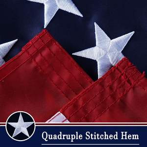 Bandeira americana 2x3 Ft exterior Tearproof EUA bandeiras estrelas bordadas em todo o tempo para alto vento resistente costurado listras - Product Image 5