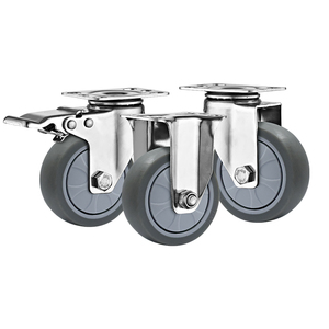 Roulettes pivotantes Jinzuan en acier inoxydable de petite taille, légères, de 1,5, 2 et 3 pouces - Roue en TPR pour équipements industriels et meubles - Product Image 2
