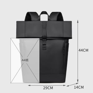 Vietnam Supplier Anti-Theft Travel <b>Backpack</b> Daypack Zipper Closure Waterproof Polyester Recycled <b>PET</b> Roll Top Black for Men - Product Image 2