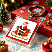 Meilleures ventes transfrontalières : Étiquette de Noël en acrylique Père Noël, impression numérique, estampage à chaud, design de sceau exquis, cadeau de fêtes