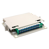 1U 2U 4U Panel de conexión de fibra óptica Unidad ODF Bandeja de empalme Precio 12 24 48 72 144 288 Puerto central Caja de terminales de Fibra óptica de montaje en rack