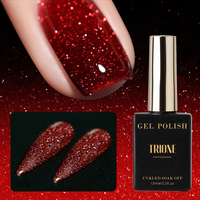 Vernis Gel Disco Réfléchissant 16 Couleurs Marque Privée Sans HEMA Paillettes Diamant Rouge Gel UV LED Fournitures Professionnelles pour Salons de Manucure