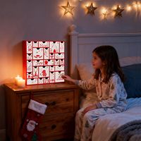 Calendrier de l'Avent en Bois Rouge 2025 Réutilisable 30 cm 25 Tiroirs de Rangement Taille et Couleur Personnalisables Calendrier de Compte à Rebours de Noël pour