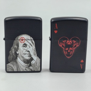 Briquet au kérosène pas cher, rechargeable, coupe-vent, avec logo personnalisé, motif traditionnel vintage, briquet à cigarette au kérosène - Product Image 1