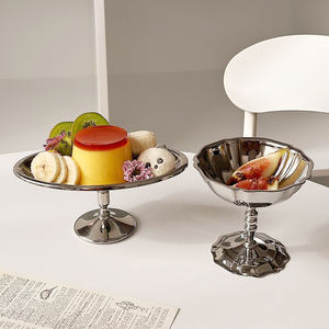 ステンレスアイスクリームボウル足付きデザートカップサンデーヨーグルトフルーツサラダプリンスナックトライフルムース食器 - Product Image 1