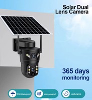 Dernier modèle Système de surveillance couleur à double écran sans frais d'alimentation Données en nuage Vision nocturne de mouvement Sécurité de suivi des humanoïdes