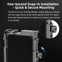 Kit de vlogging cadre portable caméra Cage support de montage Smartphone vidéo Rig stabilisateur poignée poignée