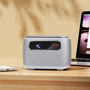 โปรเจคเตอร์พกพา V8 3D ออโต้โฟกัส สมาร์ทแอนดรอยด์ WiFi LED DLP สำหรับใช้งานกลางแจ้งและในบ้าน รองรับความละเอียด 4K Full HD พร้อมแบตเตอรี่ในตัว - Product Image 1